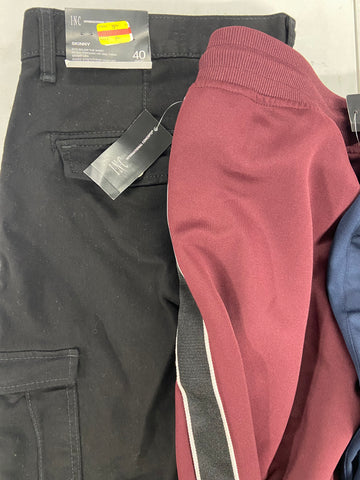 Men's Clothing Pants Wholesale Lot, IDEOLOGY, HANES, BASTION TRAIL, INC, 5 items, Shelf Pulls, MSRP $244