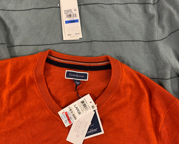 Men's Clothing Sweaters, Button-down Shirts & Others Wholesale Lot, CALVIN KLEIN, PENDLETON, CALABRUM, CLUB ROOM, and more, 15 items, Shelf Pulls, MSRP $859