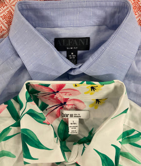 Men's Clothing Dress Shirts Wholesale Lot, CLUB ROOM, BAR III, ALFANI, 12 items, Shelf Pulls, MSRP $729