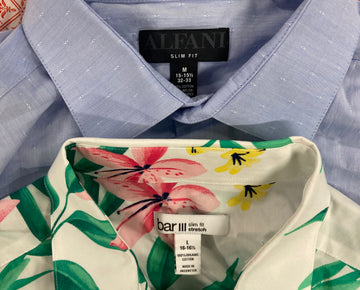 Men's Clothing Dress Shirts Wholesale Lot, CLUB ROOM, BAR III, ALFANI, 12 items, Shelf Pulls, MSRP $729