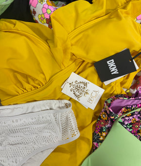 Women's Swimwear Wholesale Lot, BECCA, DKNY, ROD BEATTIE BLEU, RAISINS PLUS, RAVIYA and more, 17 items, Shelf Pulls, MSRP $813