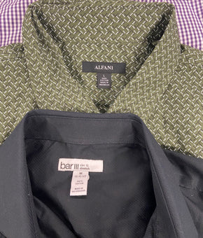 Men's Clothing Button Down Shirts & Other Tops Wholesale Lot, SUN + STONE, NICK GRAHAM, CLUB ROOM, BAR III and more, 7 items, Shelf Pulls, MSRP $420