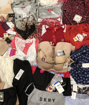 Women's Intimate & Sleepwear Wholesale Lot CALVIN KLEIN, DKNY, BALI, MAIDENFORM, WACOAL, SCULPTRESS, CHARTER CLUB, SPANX, JOCKEY, JENNI and more, 54 Units, Shelf Pulls, MSRP $1,783.84