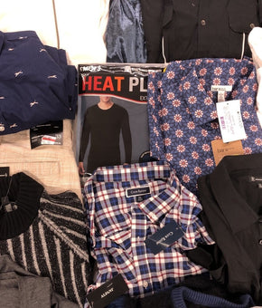 Men's Clothing American Apparel, Alfani, Club Room and more, 35 Units, Shelf Pulls, MSRP $1,516