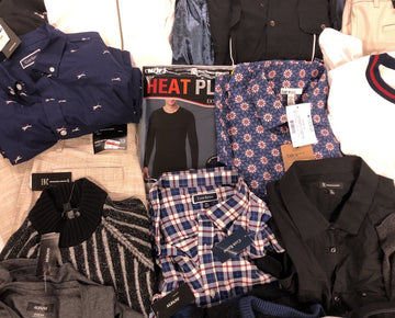 Men's Clothing American Apparel, Alfani, Club Room and more, 35 Units, Shelf Pulls, MSRP $1,516