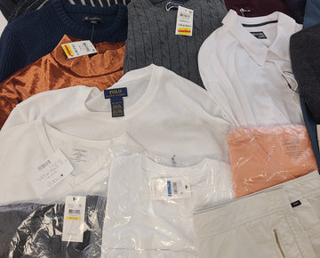 Men's Clothing Wholesale Lot POLO RALPH LAUREN, CALVIN KLEIN, DKNY, Tasso Elba, CLUB ROOM, ALFANI, IDEOLOGY and more, 25 Units, Shelf Pulls, MSRP $1,743