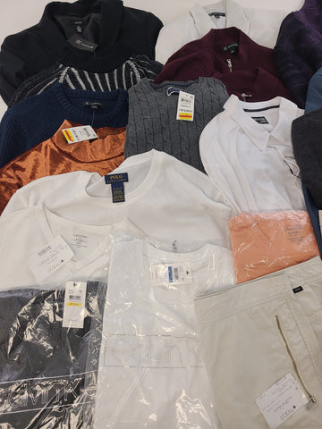 Men's Clothing Wholesale Lot POLO RALPH LAUREN, CALVIN KLEIN, DKNY, Tasso Elba, CLUB ROOM, ALFANI, IDEOLOGY and more, 25 Units, Shelf Pulls, MSRP $1,743