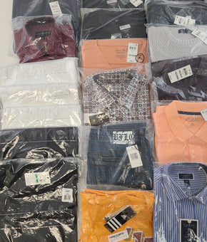 Men's Clothing Wholesale Lot CALVIN KLEIN, ADIDAS, BUFFALO JEANS, Tasso Elba, CLUB ROOM, SOCIETY OF THREADS and more, 27 Units, NEW, MSRP $1,534.97