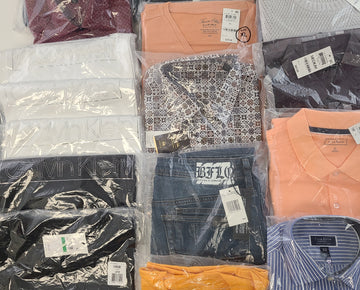 Men's Clothing Wholesale Lot CALVIN KLEIN, ADIDAS, BUFFALO JEANS, Tasso Elba, CLUB ROOM, SOCIETY OF THREADS and more, 27 Units, NEW, MSRP $1,534.97