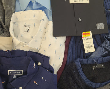 Men's Clothing Wholesale Lot Michael Kors, Polo Ralph Lauren, Tommy Hilfiger, Calvin Klein, Champion, Tasso Elba, Club Room, Alfani, INC and more, 25 Units, Shelf Pulls, MSRP $1,874.99