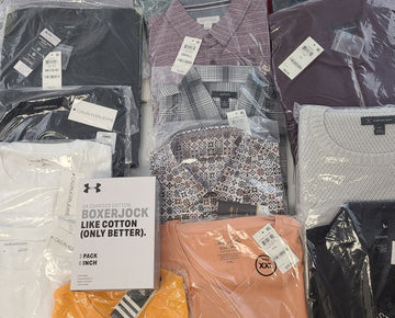 Men's Clothing Wholesale Lot Calvin Klein, Adidas, Under Armour, Tasso Elba, Club Room, Alfani, INC and more, 25 Units, New, MSRP $1,518.99