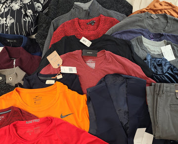 Men's Clothing Wholesale Lot Calvin Klein, Nike, Nautica, Tasso Elba, Weatherproof, American Apparel, Club Room, INC and more, 26 Units, Shelf Pulls, MSRP $1,534.40