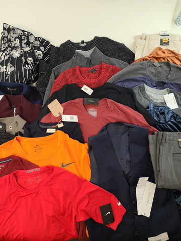 Men's Clothing Wholesale Lot Calvin Klein, Nike, Nautica, Tasso Elba, Weatherproof, American Apparel, Club Room, INC and more, 26 Units, Shelf Pulls, MSRP $1,534.40