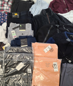 Men's Clothing Wholesale Lot Calvin Klein, Tasso Elba, American Apparel, Bar lll, INC, Alfani and more, 26 Units, Shelf Pulls, MSRP $1,567.49