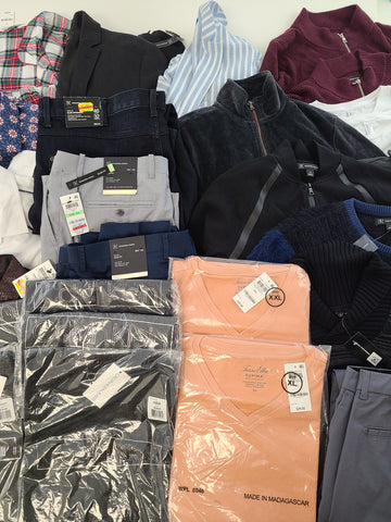 Men's Clothing Wholesale Lot Calvin Klein, Tasso Elba, American Apparel, Bar lll, INC, Alfani and more, 26 Units, Shelf Pulls, MSRP $1,567.49