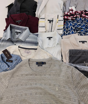 Men's Clothing Wholesale Lot Polo Ralph Lauren, Calvin Klein, Original Penguin, Tasso Elba, American Apparel, Bar lll, INC and more, 25 Units, Shelf Pulls, MSRP $1,661.95