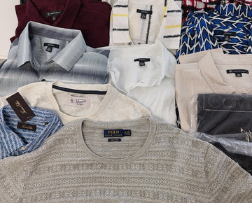 Men's Clothing Wholesale Lot Polo Ralph Lauren, Calvin Klein, Original Penguin, Tasso Elba, American Apparel, Bar lll, INC and more, 25 Units, Shelf Pulls, MSRP $1,661.95