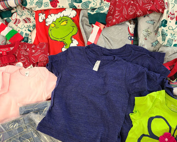 Kid's Clothing Wholesale Lot Levi's, Ralph Lauren, American Apparel, Carter's, Family PJs, First Impressions, Good Night Kiss, and more, 44 Units, Shelf Pulls, MSRP $998.66