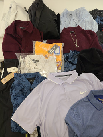 Men's Clothing Wholesale Lot Levi's, Nike, DKNY, Adidas, Guess, Tasso Elba, American Apparel, Club Room, INC and more, 25 Units, Shelf Pulls, MSRP $1,632.99