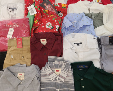 Men's Clothing Wholesale Lot Polo Ralph Lauren, Levi's, Tasso Elba, American Apparel, Club Room, INC, Bar lll, Alfani and more, 25 Units, Shelf Pulls, MSRP $1,615.48