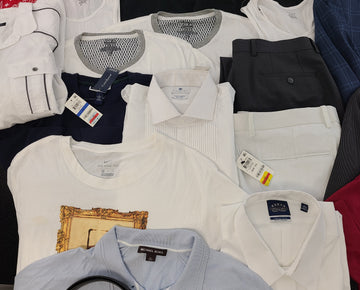 Men's Clothing Wholesale Lot Polo Ralph Lauren, Michael Kors, Calvin Klein, Nike, Eagle, Ryan Seacrest, Club Room, INC, Alfani and more, 23 Units, Customer Returns, MSRP $1,629.50