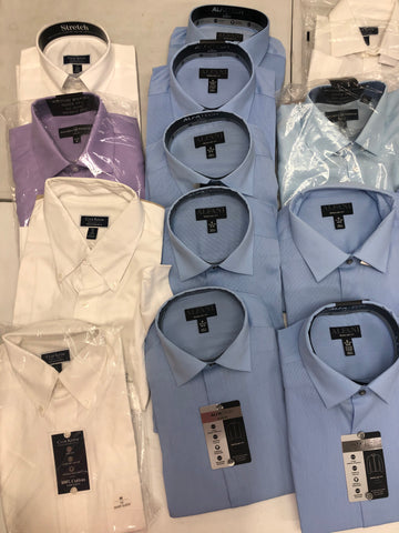 Men's Clothing Button Down Shirt, Wholesale Lot, Alfani, Club Room, Society of Threads, 16 Units, Shelf Pulls, MSRP $827.50