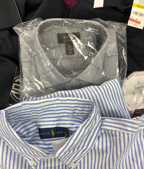 Men's Clothing Polo Ralph Lauren, Tommy Hilfiger, Tasso Elba, Alfani, INC, Club Room and more, 25 Units, Shelf Pulls, MSRP $1,550.50