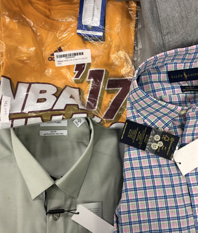 Men's Clothing ADIDAS, Calvin Klein, POLO Ralph Luren, Tasso Elba, American Apparel, BAR III , INC and more, 19 Units, Shelf Pulls, MSRP $1426.99