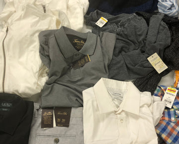 Men's Clothing Polo Ralph Lauren, Lucky Brand, Adidas, Calvin Klein, American Apparel, Tasso Elba, Club Room, INC and more, 18 Units, Shelf Pulls, MSRP $1,045.99