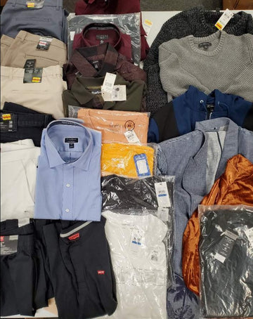 Men's Clothing Wholesale Lot Adidas, Calvin klein, levis, Under Armour, BarBour, Tasso Elba, Alfani, INC and more, 23 Units, Shelf Pulls, MSRP $1,518.98