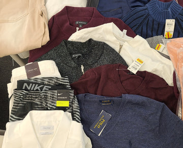 Men's Clothing Wholesale Lot Michael Kors, Polo Ralph Lauren, Calvin Klein, Nike, Tasso Elba, American Apparel, Club Room, INC and more, 25 Units, Shelf Pulls, MSRP $1,752.50