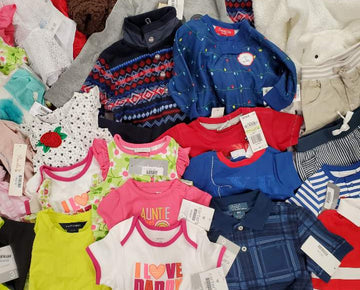 Kid's Clothing Wholesale Lot Ralph Lauren,  Carter's, Mish Boys,  First Impressions,  FAMILY PJS, Bonnie baby  and more, 31 Units, Shelf Pulls, MSRP $1,005.36