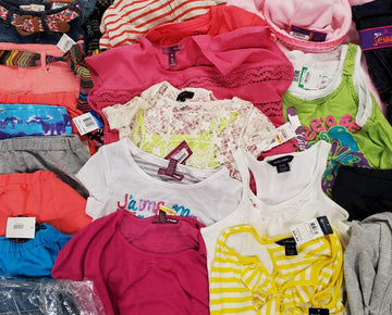 Kid's Clothing Wholesale Lot DKNY, Ralph Lauren, American Apparel, Epic Threads, Tempted, Revolution by Revolt, So Jenni by Jennifer Moore, Bonnie Jean and more, 32 Units, Shelf Pulls, MSRP $804.90
