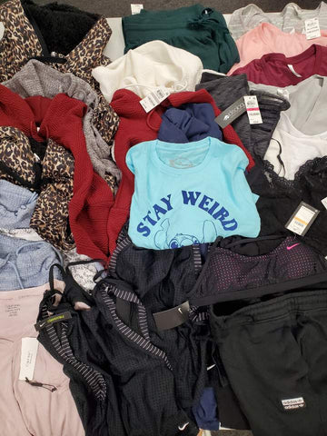 Women's Clothing Wholesale Lot Calvin Klein, NIKE, ADIDAS, Disney, HANKY PANKY, Echo Echo, Hanes, IDEOLOGY, American Apparel, CHARTER CLUB and more, 29 Units, Shelf Pulls, MSRP $1,511.97