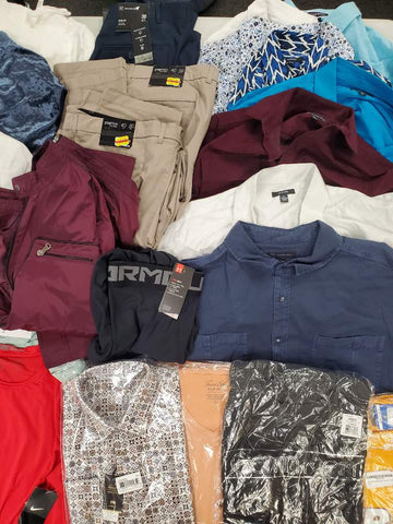 Men's Clothing Wholesale Lot CALVIN KLEIN, Adidas, Nike, Under Armour, Tasso Elba, American Apparel, 32 Degrees, CLUB ROOM, INC and more, 29 Units, Shelf Pulls, MSRP $1,514.45