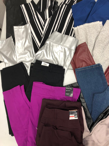 Women's Clothing Pants Wholesale Lot, Vince Camuto, Style & Co, ALFANI, Bar III and more, 12 Units, Shelf Pulls, MSRP $798.48