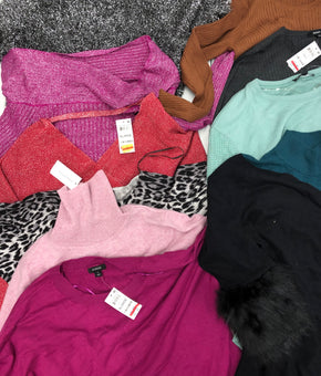 Women's Clothing Sweater Wholesale Lot, Cashmere Charter Club, ALFANI, and more, 10 Units, Shelf Pulls, MSRP $754.50