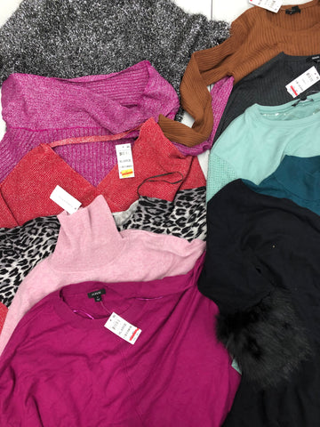 Women's Clothing Sweater Wholesale Lot, Cashmere Charter Club, ALFANI, and more, 10 Units, Shelf Pulls, MSRP $754.50