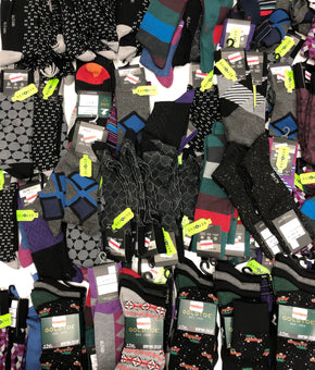 Men's Socks Wholesale Lot, Tommy Hilfiger, Perry Ellis, Gold Toe, Alfani, 110 Units, Shelf Pulls, MSRP $1,188.99
