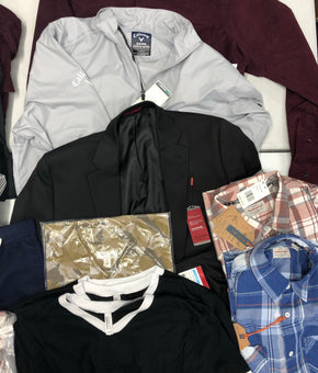 Men's Clothing Wholesale Lot, Nike, Callaway, Weatherproof, Penfield, American Apparel and more, 16 Units, Shelf Pulls, MSRP $1,145.99