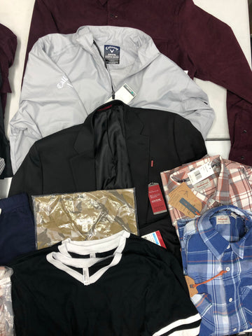 Men's Clothing Wholesale Lot, Nike, Callaway, Weatherproof, Penfield, American Apparel and more, 16 Units, Shelf Pulls, MSRP $1,145.99