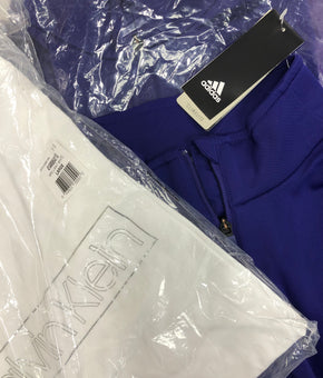 Men's Clothing Tops, Sleeveless & Scarf Wholesale Lot, ADIDAS, CALVIN KLEIN, TASSO ELBA, AMERICAN APPAREL , 30 items, Shelf Pulls, MSRP $830
