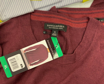 Men's Clothing Dress Shirts & Sweaters Wholesale Lot, BANANA REPUBLIC, HICKEY FREEMAN, 14 items, Shelf Pulls, MSRP $1,158