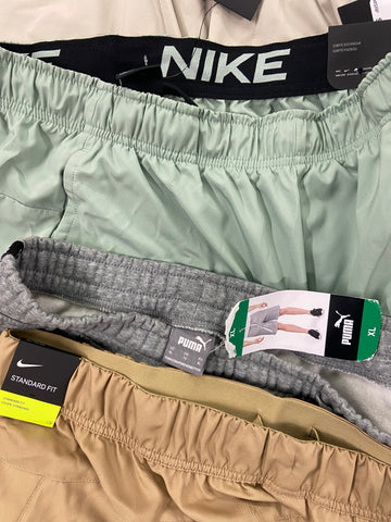 Men's Clothing Shorts & Others, Wholesale Lot, UNDER ARMOUR, PUMA, NIKE, ADIDAS, KENZO, CHAMPION and more, 15 items, Shelf Pulls, MSRP $1,085