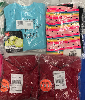 Kid's Clothing Assorted Wholesale Lot, ABSORBA, AMERICAN APPAREL, DESPICABLE ME, HANES, LIMITED TOO, THE CHILDREN'S PLACE and more,  21 items, New, MSRP $384