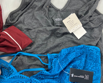 Women's Clothing INTIMATES Wholesale Lot, JOCKEY, JENNI, CHARTER CLUB, ALFANI and more, 25 items, Shelf Pulls, MSRP $1,010