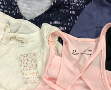 Women's Clothing Tops Wholesale Lot, UNDER ARMOUR, PGA TOUR, DISNEY, FREE PEOPLE, GILDAN, BAR III and more, 30 items, Shelf Pulls, MSRP $871