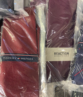 Men's Neckties Wholesale Lot, TOMMY HILFIGER, MICHAEL KORS, KENNETH COLE, CLUB ROOM, COUNTESS MARA, CLUB ROOM, CALVIN KLEIN and more, 110 items, CUSTOMER RETURNS