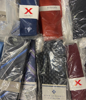 Men's Neckties Wholesale Lot, TOMMY HILFIGER, DKNY, MICHAEL KORS, KENNETH COLE, RYAN SEACREST, CALVIN KLEIN, SEAN JOHN and more, 80 items, CUSTOMER RETURNS