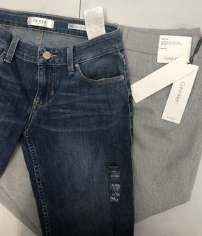 Women's Clothing Bottom Wholesale Lot, CALVIN KLEIN, TOMMY HILFIGER, FREE PEOPLE, ALFANI and more, 18 Units, Shelf Pulls, MSRP $1,330.50